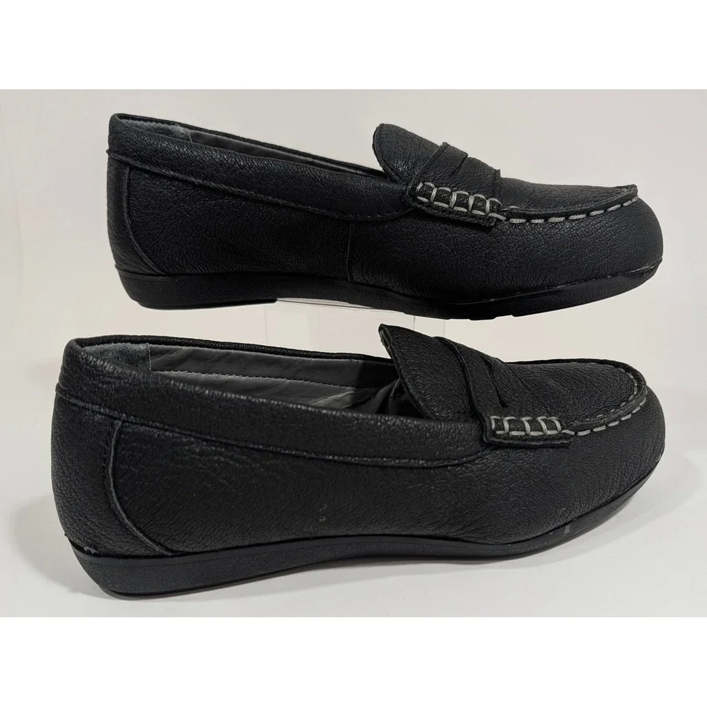 Rockport Works RK600 Penny Loafer 6.5M Black Leather Slip Resistant Safety Shoe